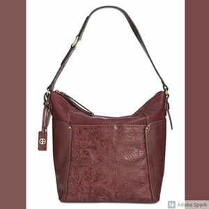 Giani Bernini Sandalwood Embossed Hobo Genuine Leather